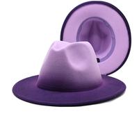 Générique Chapeau Cowboy Homme Femme Chapeau Laine Dégradé Chapeau Britannique Couvre Chef Feutre Élégant(Dark Purple, M)