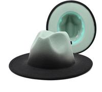 Générique Chapeau Cowboy Homme Femme Chapeau Laine Dégradé Chapeau Britannique Couvre Chef Feutre Élégant(Mint Green, M)