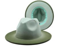 Générique Chapeau Cowboy Homme Femme Chapeau Laine Dégradé Chapeau Britannique Couvre Chef Feutre Élégant(Army Green, M)