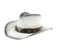 Générique Chapeau Cowboy Unisexe en Daim, Modèle Western à Large Bord, Style Panama Country, Accessoire Chic pour Homme et Femme