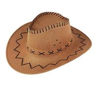Générique Chapeau Cowboy Western Femme Chapeau de Soleil Homme Cowboy en Feutre Boheme Femme Chapeaux Cow Boy Paille Personnalisable Accessoires Deguisement Adulte Marron