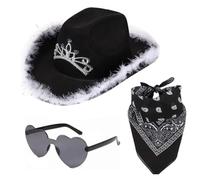 Générique Chapeau Cowboy Western Femme Chapeau Paille Homme Soleil Chapeaux pour Femmes Carnaval Femme Ete Capeline Mariage de Cowgirl Deguisement Cowboy Western Marron