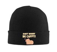 Générique Chapeau d’Hiver Unisexe Bonnet Capybara Joyeux ne Vous inquiétez Pas Soyez sincères Casquettes drôles Bonnets drôles Hommes Femmes Unisex Bonnets élastiques Thermiques en extérieur