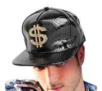 Générique Chapeau de baseball avec signe dollar - Casquette de mode réglable pour rappeur, accessoire vestimentaire des années 80 | pour la danse de rue, la course à pied, les rencontres drôles