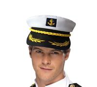 Générique Chapeau De Capitaine - Casquette De Capitaine Brodée, Couvre-chef De Cosplay Marine | Aventure, Halloween, Skipper, Tenue De Pont, Costume, Tenue De Adulte Pour Pilote De Bateau De Croisiè