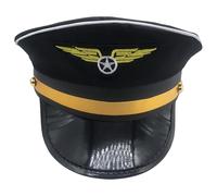 Générique Chapeau De Costume De Pilote De Compagnie Aérienne - Captain De Vol Captain Cap Vintage Style Halloween Cosplay, Retro Aircraft Headwear Dress Up Gear For Costume Event Freads Cosplay