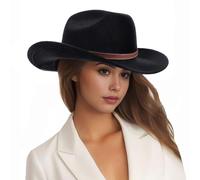 Générique Chapeau de Cow-Boy Polyvalent pour Femmes et Hommes Accessoire été Plage Soleil Western intemporelle Coiffure Casual (Black, One Size)