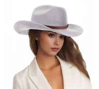 Générique Chapeau de Cow-Boy Polyvalent pour Femmes et Hommes Accessoire été Plage Soleil Western intemporelle Coiffure Casual (Grey, One Size)