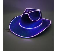 Générique Chapeau De Cowboy À LED, Chapeau De Cowboy Lumineux Pour Femmes Et Hommes, Chapeaux Lumineux À Paillettes Néon, Casquettes De Cowboy Tendance Pour Fêtes D'Halloween Disco