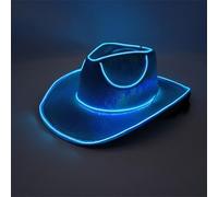 Générique Chapeau De Cowboy À LED, Chapeau De Cowboy Lumineux Pour Femmes Et Hommes, Chapeaux Lumineux À Paillettes Néon, Casquettes De Cowboy Tendance Pour Fêtes D'Halloween Disco