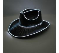 Générique Chapeau De Cowboy À LED, Chapeau De Cowboy Lumineux Pour Femmes Et Hommes, Chapeaux Lumineux À Paillettes Néon, Casquettes De Cowboy Tendance Pour Fêtes D'Halloween Disco