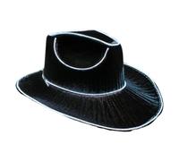 Générique Chapeau De Cowboy À LED,Chapeau Habillé À Piles Paillettes Avec Grand Bord,accessoires De Costume Disco Western Pour Halloween,Anniversaire,Fête,déguisement,37x33x13 Cm