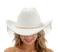 Générique Chapeau De Cowboy À Paillettes Scintillantes | Couvre-Chef Élégant À Large Bord,Chapeau Western Pour Tenue De Cowboy Féminine - Pour Mariage Fête Cosplay Séance Photo Femmes