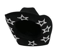 Générique Chapeau de cowboy avec bordure étoilée, casquette | Avec couronne structurée, accessoire de costume occidental en polyester à large bord pour les looks et les tenues