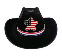 Générique Chapeau de cowboy, chapeau de cowboy,Cowgirl du drapeau patriotique 4 juillet - Accessoires de costumes classiques, couches en feutre Wide Brim Western pour défilé de fête