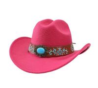 Générique Chapeau de Cowboy Chemise Western Femme À Large Bord Paille Hat Pliable Ceinture Modulable Wide Brim Bonnet de Soleil Classique Accessoire Cowgirl