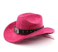 Générique Chapeau de cowboy/cowgirl, style Western, chapeau Fedora en feutre à large bord avec boucle de ceinture amovible, Panama pour homme et femme Vintage