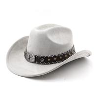 Générique Chapeau de cowboy/cowgirl, style Western, chapeau Fedora en feutre à large bord avec boucle de ceinture amovible, Panama pour homme et femme Vintage