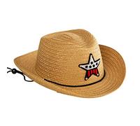 Générique Chapeau de Cowboy d’été en Paille Naturelle, Casquette de Plage à Large Bord, Chapeau léger et aéré, Casquette décontractée pour Enfants Filles et garçons de 2 à 6 Ans