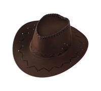 Générique Chapeau de cowboy en daim synthétique pour enfants couvre-chef pour déguisements de carnaval shérif, cavalier de rodéo Far West, costume carnaval, fête à thème