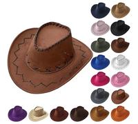 Générique Chapeau de cowboy en daim synthétique pour enfants couvre-chef pour déguisements de carnaval shérif, cavalier de rodéo Far West, costume carnaval, fête à thème