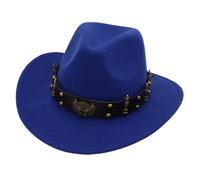 Générique Chapeau de Cowboy Femme Chapeaux Cowboy Style Classique Western pour Homme Chapeaux Fedora à Large Bord en Feutre Chic