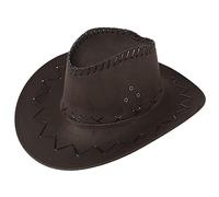 Générique Chapeau de Cowboy Femme Homme Couleur Unie Bordure en Fourrure à Large Bord Accessoires de Costume de Cowboy pour Adultes et Femmes Chapeaux Western Femme (A02-Coffee, One Size)
