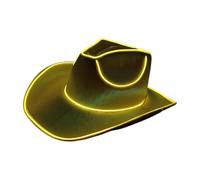 Générique Chapeau De Cowboy LED Éclairage Réglable (3 Modes - EVA - Ø37x33cm) - Alimentation 2xAA - Accessoire Festif Pour Concerts/Déguisements
