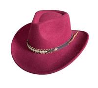 Générique Chapeau de Cowboy Occidental Bord Moyen en Laine Ethnique idéal extérieur Loisirs (One Size)