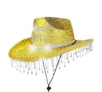 Générique Chapeau de Cowboy pour les Femmes | Chapeau Anniversaire Fille,Casquettes À Strass Brillante Respirante Pour Adultes Et Fête Voyage