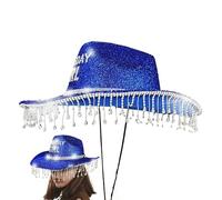 Générique Chapeau de Cowboy pour les Femmes - Chapeau Anniversaire Fille | Décorations Strass Respirant Voyage Fête Cadeau
