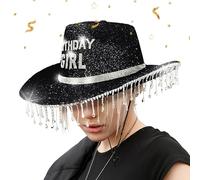 Générique Chapeau de Cowboy pour les Femmes | Chapeau Fille Anniversaire Enfant - Casquettes À Décorations Strass Pour Adulte Fête Voyage Festival Anniversaire