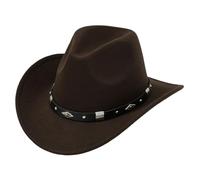 Générique Chapeau de Cowboy Unisexe élégant avec métal pour Concerts, événements en Plein air et Tenues de fête. Accessoire de Mode Western élégant.#05