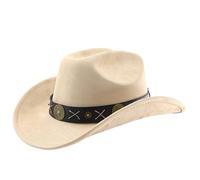 Générique Chapeau de Cowboy Western à Bord incurvé Authentique idéal Aventures Plein air équitation Style Country Toutes Saisons activités extérieur Classique et Confortable (Light Yellow, One Size)
