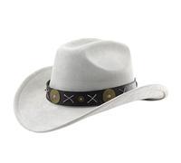 Générique Chapeau de Cowboy Western à Bord incurvé Authentique idéal Aventures Plein air équitation Style Country Toutes Saisons activités extérieur Classique et Confortable (Grey, One Size)