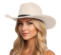 Générique Chapeau de Cowboy Western à Large Bord avec Une courbure Traditionnelle pour Un Style Authentique et Intemporel (c-Light Yellow, One Size)