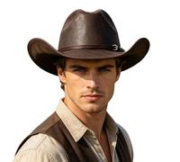 Générique Chapeau de Cowboy Western Occidental pour Hommes Femmes, Léger, en Cuir, Fabriqué À Main, À Large Bord, Ajustable, Durable, Chapeau D'outback Accessoires De Fête