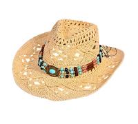 Générique Chapeau de Cowgirl à Grand Bord | Chapeau de Soleil Western Élégant - Sombrero Tendance, Accessoire Mode Femme pour Plage Randonnée Camping Voyage et Sorties