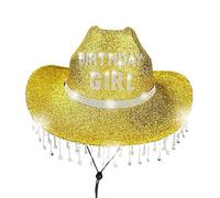 Générique Chapeau De Cowgirl - Chapeau Étincelant Fille D'anniversaire,Strass Respirant Adultes Fêtes Vacances