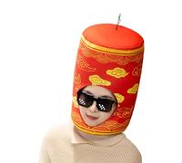 Générique Chapeau de Déguisement du Nouvel An,Couvre-Chef Ajustable Et Doux Du Nouvel An Chinois - Couvre-Chef Cartoon Rouge | Pour Femmes Hommes Adolescents