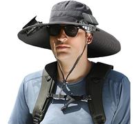 Générique Chapeau De Fan Solaire à Bord Large, Chapeau Avec Les Ventilateurs De L'éNergie Solaire Pour Hommes Femmes, Solaire Et Usb Chargement Sombrero Con Ventilador Solaire (Gris Foncé)