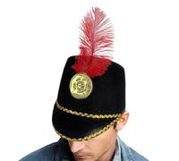 Générique Chapeau De Fanfare - Polyester 58 Cm | Bonnet Casse-Noisette Costume | Coiffe Classique Tambour-Major Pour Parade Déguisement Cosplay Spectacle Fête Accessoire Carnaval Tenue