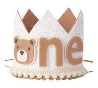 Générique Chapeau De Fête Pour Premier, Couronne D'ours De Fête D'anniversaire - Célébration Du Premier Anniversaire Chapeau De Couronne D’ours Pour Tout-petits | Accessoires De Cabine Photo Pour C