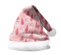 Générique Chapeau De Noel Femme,Chapeau De PèRe NoëL Imprimé avec Revers éPais Unisexe pour Enfants Et Adultes Accessoire De FêTe Festif Casquette Double Face (S)