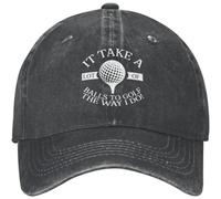 Générique Chapeau de Noël Unisexe 1pc Vintage Golf Dad Hat Drôle « Il Faut Beaucoup de balles pour Jouer au Golf comme Moi » Design Ajustement léger et Ajustable pour Hommes par Cadeau de Mode