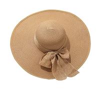 Générique Chapeau de Paille pour Femmes, Capelines de Soleil d’été, Capelines de Plage à Large Bord, Chapeaux Pliables à roulettes pour Femmes Dame et Fille
