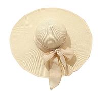 Générique Chapeau de Paille pour Femmes, Capelines de Soleil d’été, Capelines de Plage à Large Bord, Chapeaux Pliables à roulettes pour Femmes Dame et Fille