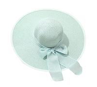 Générique Chapeau de Paille pour Femmes, Capelines de Soleil d’été, Capelines de Plage à Large Bord, Chapeaux Pliables à roulettes pour Femmes Dame et Fille