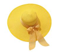 Générique Chapeau de Paille pour Femmes, Capelines de Soleil d’été, Capelines de Plage à Large Bord, Chapeaux Pliables à roulettes pour Femmes Dame et Fille