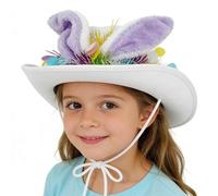 Générique Chapeau de Pâques pour - Couvre-Chef Occidental pour Fêtes et Saisons - Chapeau Cowboy Lapin - pour Carnavals Chasses aux Œufs Anniversaires Réunions Familiales Célébrations Bals